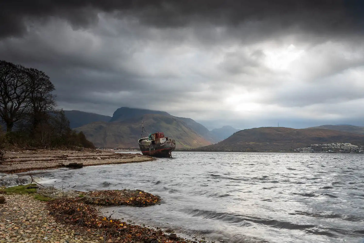 Corpach Shipwreck beneath Ben Nevis near Fort William