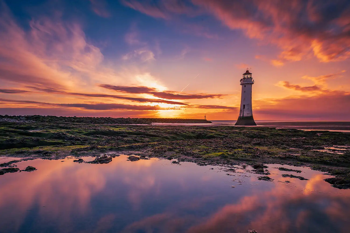 Summer sunset at Perch Rock Lighthouse, New Brighton, Wirral